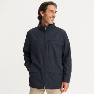 London Fog Sz‎ L Raincoat Hooded Outerwear Jacket Vtg Retro 90s Lined Navy